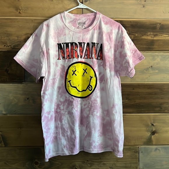 Urban Outfitters Nirvana pink tie dye oversized L tee - Picture 1 of 3